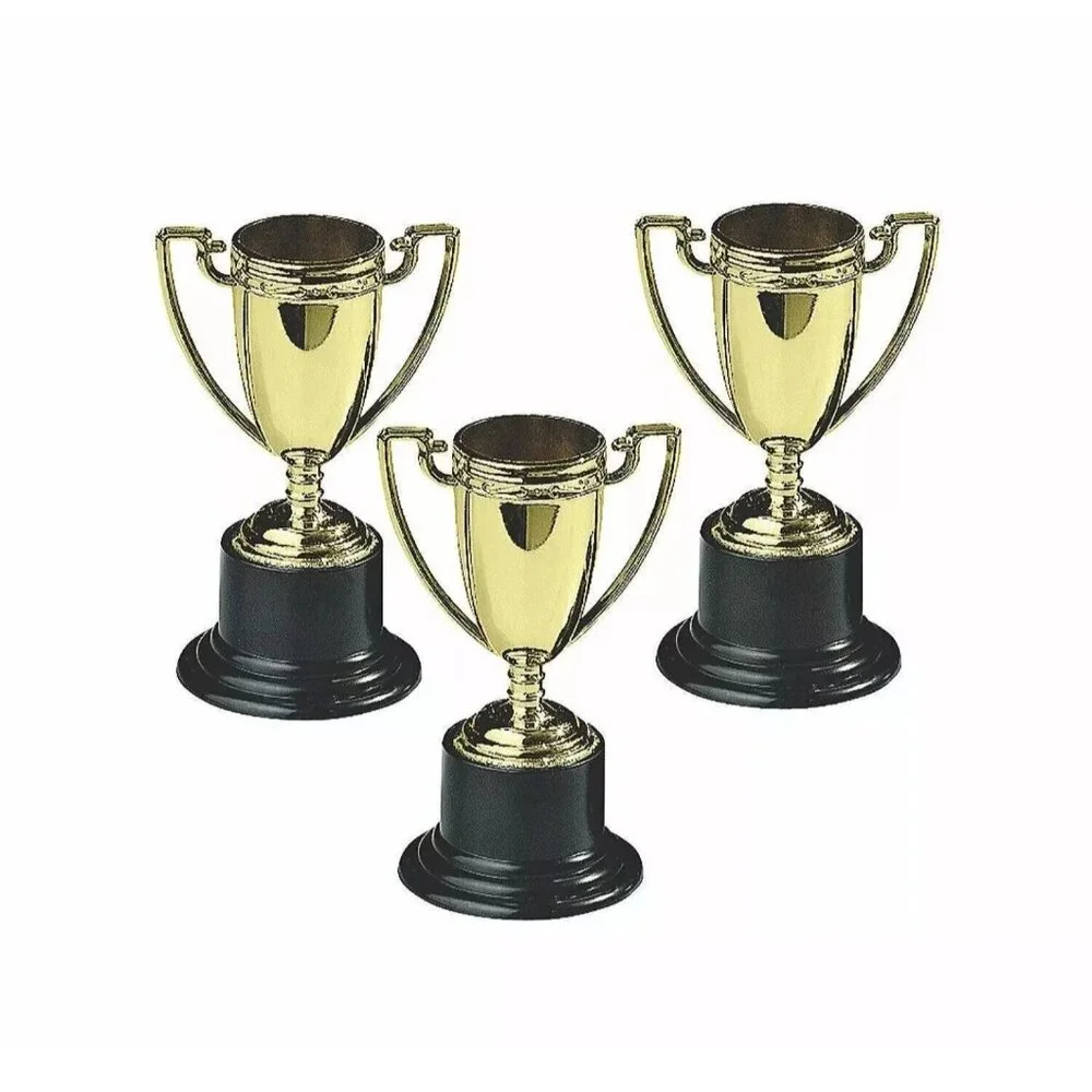 Small Gold tone Trophies, Awards & Prizes, 24 Pieces, 4